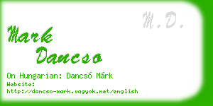 mark dancso business card