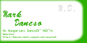 mark dancso business card